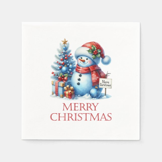 Servilleta De Papel Navidades Snowman Fiesta Napkins (Anverso)