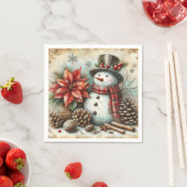 Servilleta De Papel Navidades Snowman Fiesta Napkins