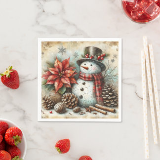 Servilleta De Papel Navidades Snowman Fiesta Napkins