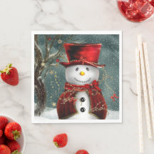 Navidades Snowman Gorra Rojo y Nieve Chaqueta