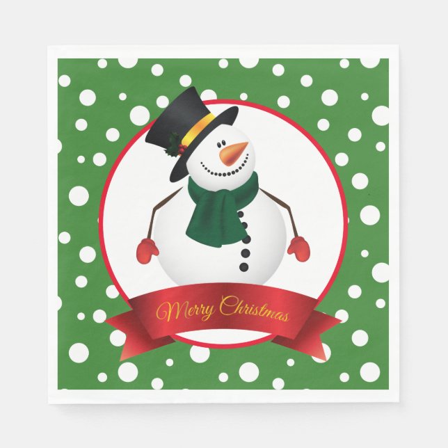 Servilleta De Papel Navidades Snowman Paper Napkins (Anverso)