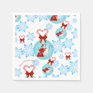 Servilleta De Papel Navidades Snowman y Gentles Copos de Nieve