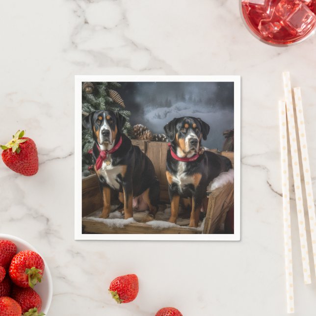 Servilleta De Papel Navidades Snowy Sleigh de la Montaña Suiza Grande (In situ)