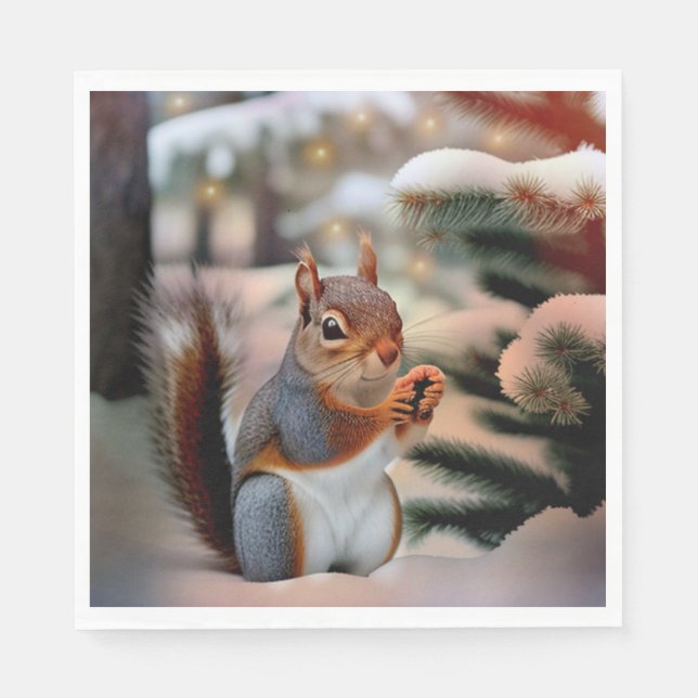 Servilleta De Papel Navidades Squirrel (Anverso)