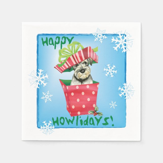 Servilleta De Papel Navidades Standard Schnauzer (Anverso)