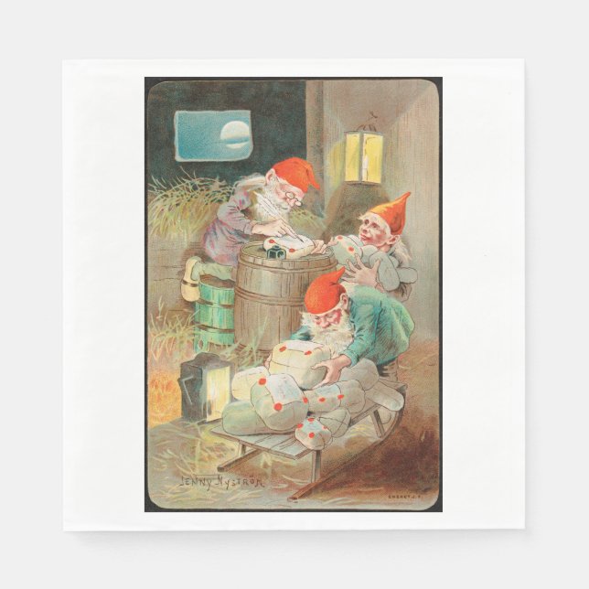 Servilleta De Papel Navidades suecos Santa (por Jenny Nyström) (Anverso)