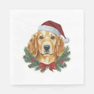Servilleta De Papel Navidades suéter perro de Golden Retriever Santa D