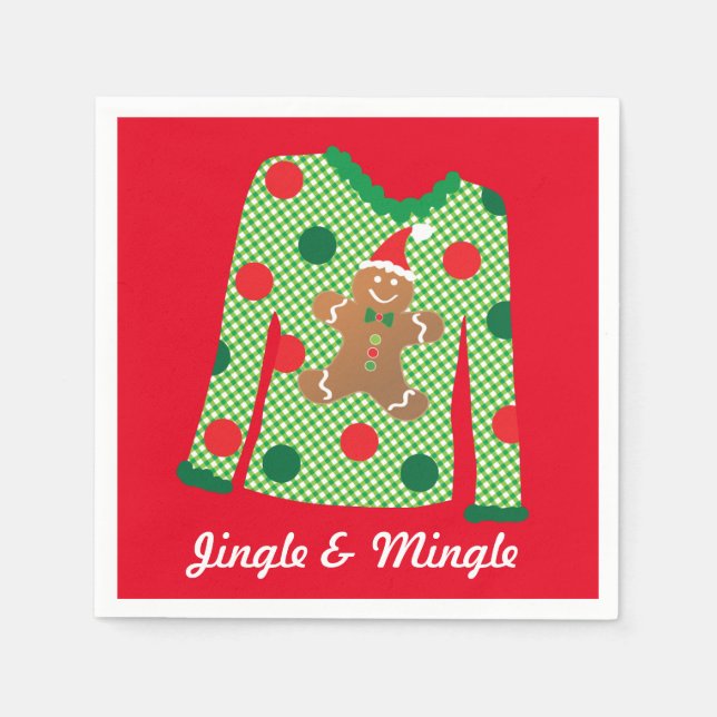 Servilleta De Papel Navidades suéteres feos Fiestas Napkins (Rojo) (Anverso)
