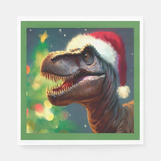 Servilleta De Papel Navidades T-Rex 2 (Anverso)