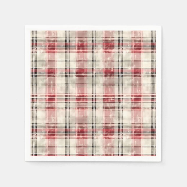 Servilleta De Papel Navidades Tartán Floral Design Series #15 (Anverso)