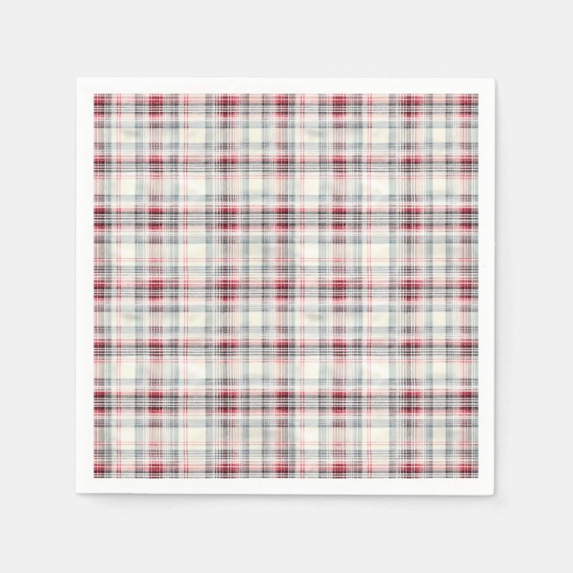 Servilleta De Papel Navidades Tartán Floral Design Series #24 (Anverso)