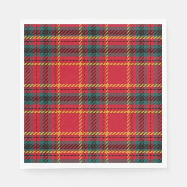 Servilleta De Papel Navidades Tartan Plaid (Anverso)
