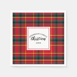 Servilleta De Papel Navidades Tartan Plaid Family Name Year