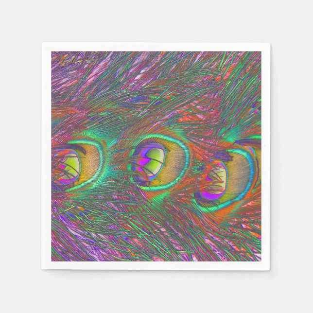 Servilleta De Papel Navidades Tinsel Peacock Feathers (Anverso)