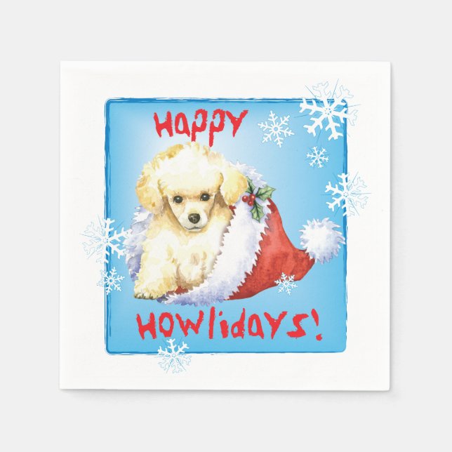 Servilleta De Papel Navidades Toy Poodle Napkins (Anverso)