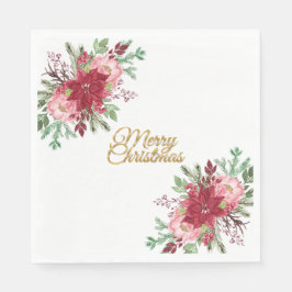 Servilleta De Papel Navidades tradicionales y elegantes Poinsettia Lun