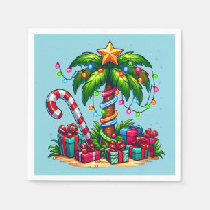 Servilleta De Papel Navidades tropicales arbol de palmas de vacaciones