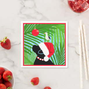 Servilleta De Papel Navidades tropicales de la gaviota negra