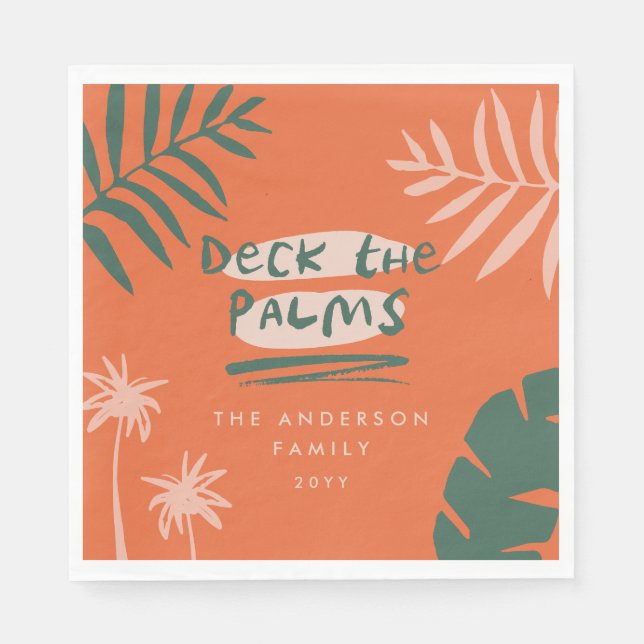 Servilleta De Papel Navidades tropicales modernos mínimos (Anverso)