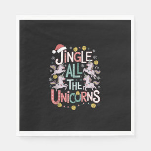 Servilleta De Papel Navidades Unicornios Cantan Todo El Escuadrón De U