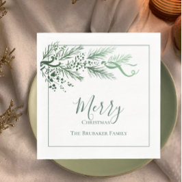 Servilleta De Papel Navidades únicos de Pino Verde Moderno y Personali