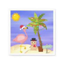 Navidades Verano Flamingo Beach Cute Holidays