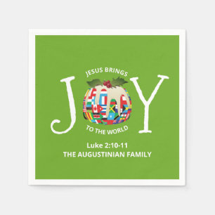 Servilleta De Papel Navidades verdes modernos disfrutan con el mundo