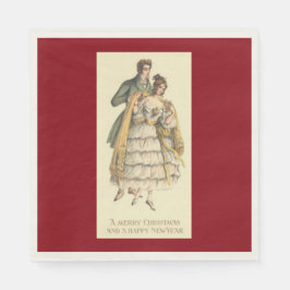 Servilleta De Papel Navidades victorianos Holiday Couple Vintage