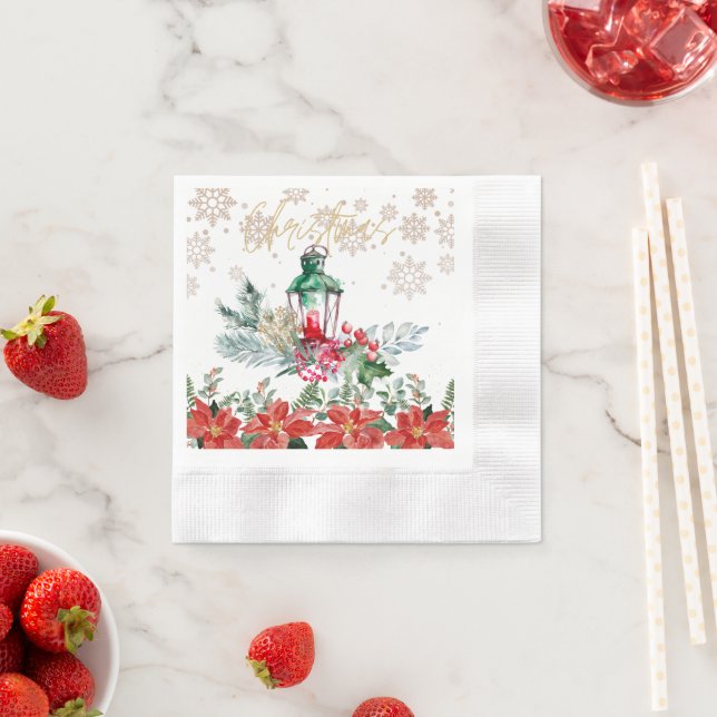 Servilleta De Papel Navidades vienen a nosotros, decoración roja (In situ)