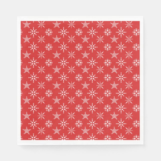 Servilleta De Papel Navidades Viernes Blancas Rojas Elegantes (Anverso)