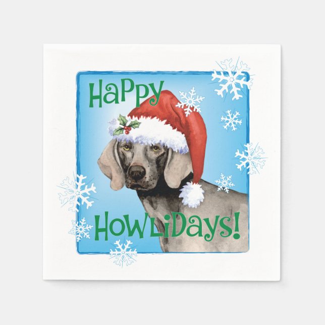 Servilleta De Papel Navidades Weimaraner Napkins (Anverso)