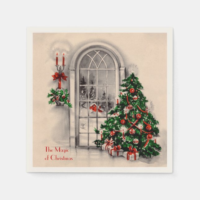 Servilleta De Papel Navidades Windows Fiesta Napkins (Anverso)