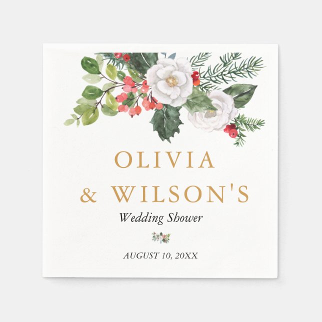 Servilleta De Papel Navidades Winter Bridal Shower (Anverso)