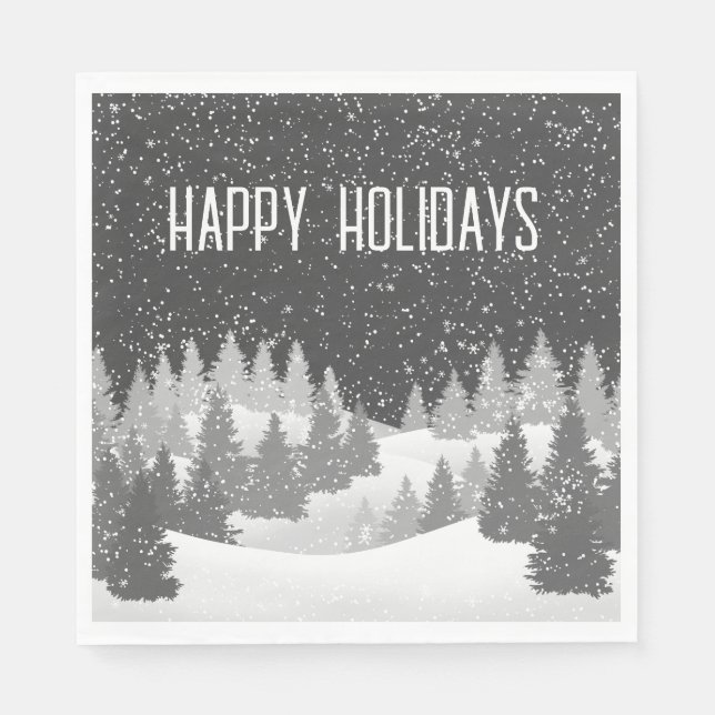 Servilleta De Papel Navidades Winter Pines Napkins (Anverso)