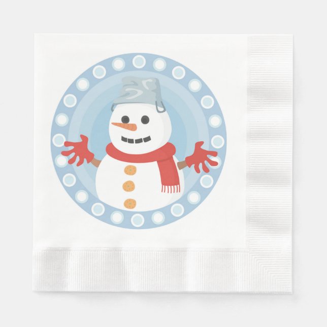 SERVILLETA DE PAPEL NAVIDADES WINTER SNOWMAN (Anverso)