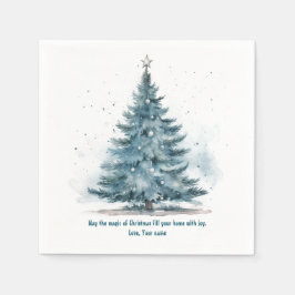 Servilleta De Papel Navidades Winter Wonderland Blue Tree Paper