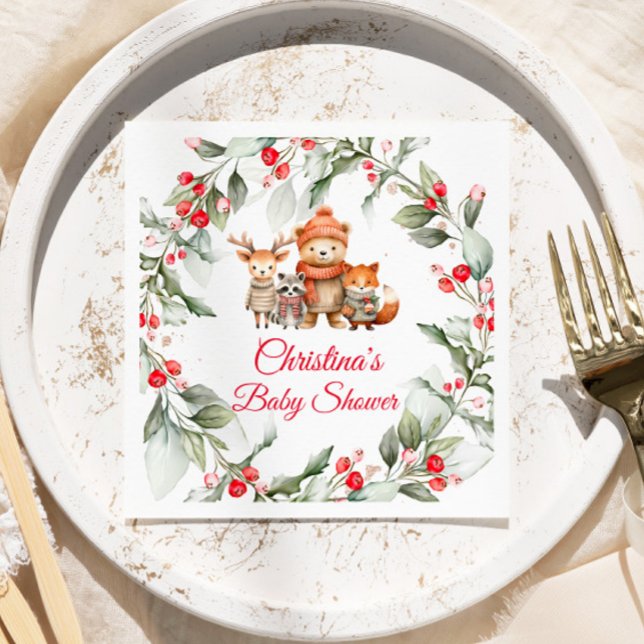 Servilleta De Papel Navidades Woodland Animals Baby Shower (Subido por el creador)