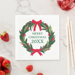 Servilleta De Papel Navidades Wreath Botanicals Foliage PERSONALIZADO 