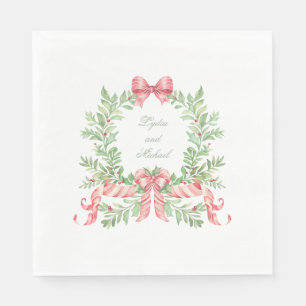Servilleta De Papel Navidades Wreath Candy Cane Bow