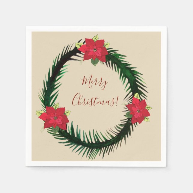 Servilleta De Papel Navidades Wreath Napkins (Anverso)