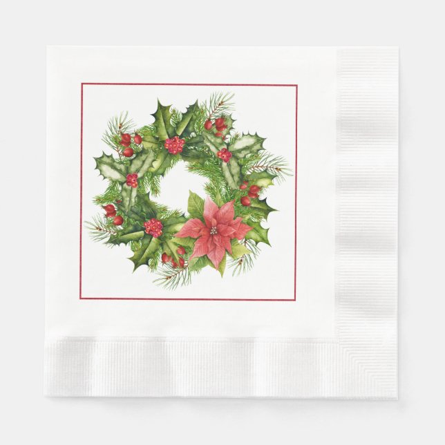 Servilleta De Papel Navidades Wreath Paper Napkins (Anverso)