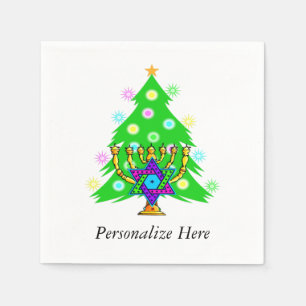 Servilleta De Papel Navidades y Hanukkah