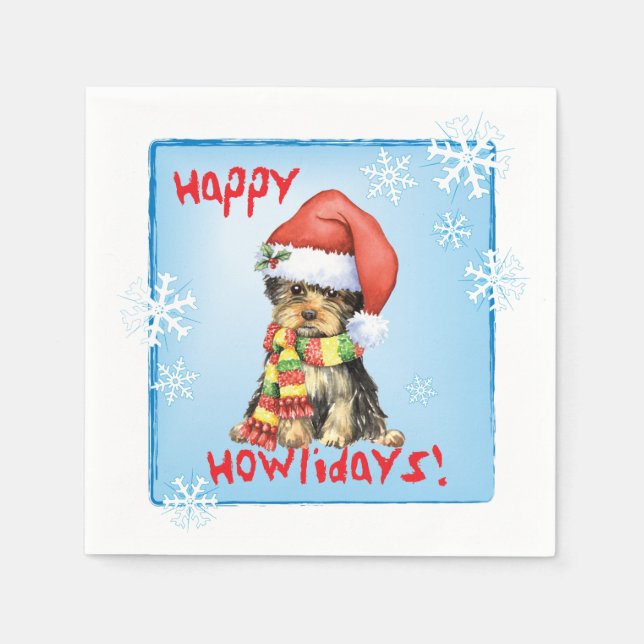 Servilleta De Papel Navidades Yorkie (Anverso)