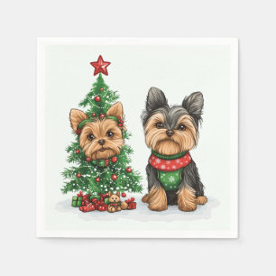 Servilleta De Papel Navidades Yorkie Dogs