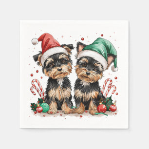 Servilleta De Papel Navidades Yorkshire Terrier Dogs