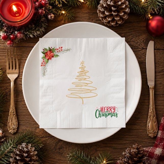 Servilleta de papel Navideña Minimalista Moderna (Subido por el creador)