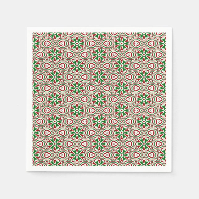 Servilleta De Papel Navideño caleidoscopio boho ecléctico trippy funky (Anverso)