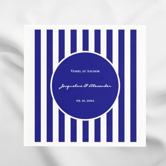 Servilleta De Papel Navy Blue and White Stripes Napkins (Subido por el creador)