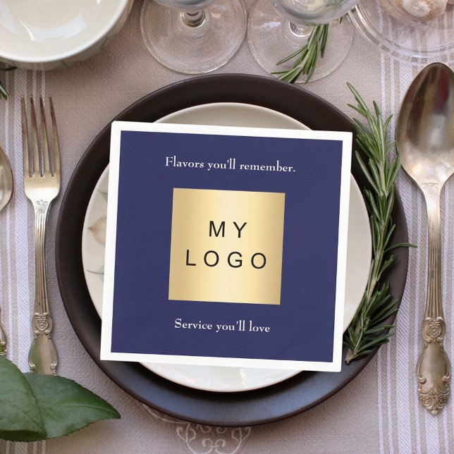 Servilleta De Papel Navy blue cafe bar business logo slogan quote (Subido por el creador)