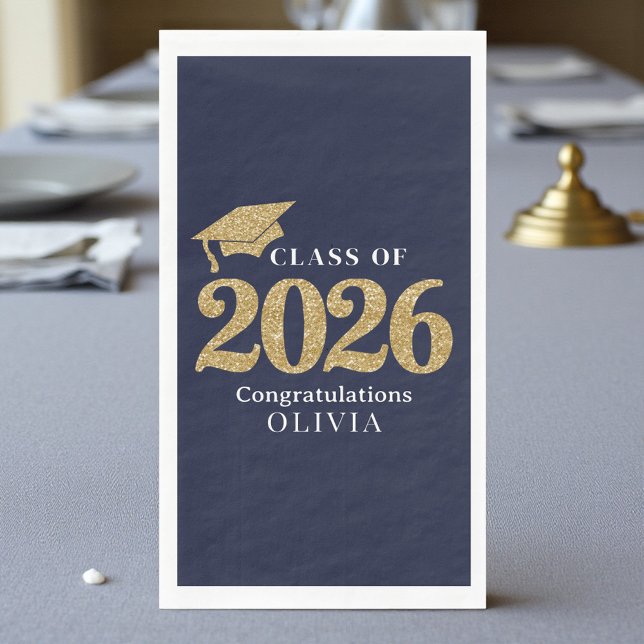 Servilleta De Papel Navy Blue Class Of 2026 (Subido por el creador)